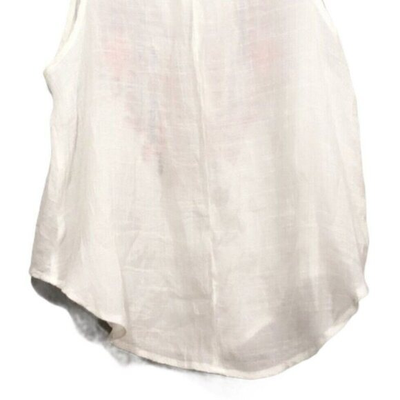 Timing Sleeveless Blouse Tank Top Women Sz M White Embroidery Boho Retro Hippie - Picture 10 of 10